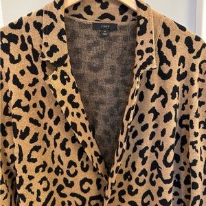 J Crew leopard print cardigan